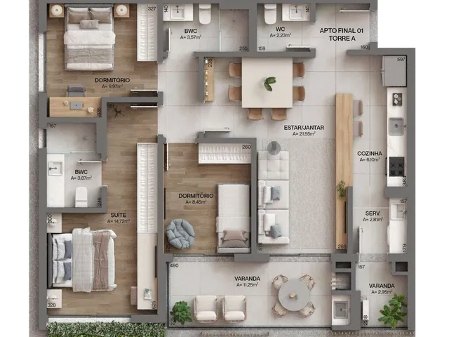 Imagem 6: Apartamento 3 Dormitórios para venda em Florianópolis - SC