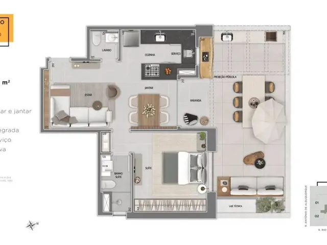 Imagem 4: Apartamento à venda, no Flow em Belo Horizonte, Savassi, com 2 quartos, 149,50m²