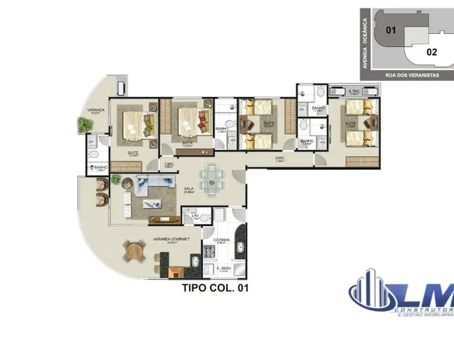 Imagem 12: Lançamento: Luxuoso Apartamento na Praia do Morro, 4 Suítes, Sala Amplas, Varanda