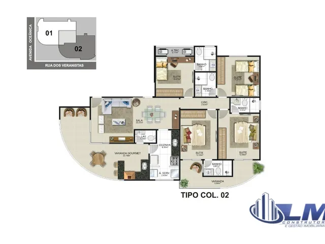 Imagem 13: Lançamento: Luxuoso Apartamento na Praia do Morro, 4 Suítes, Sala Amplas, Varanda