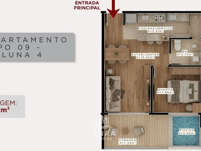 Imagem 10: Lançamento no Calhau - Ed. The View - Aptos com 3 quartos - 85,87m² - Varanda