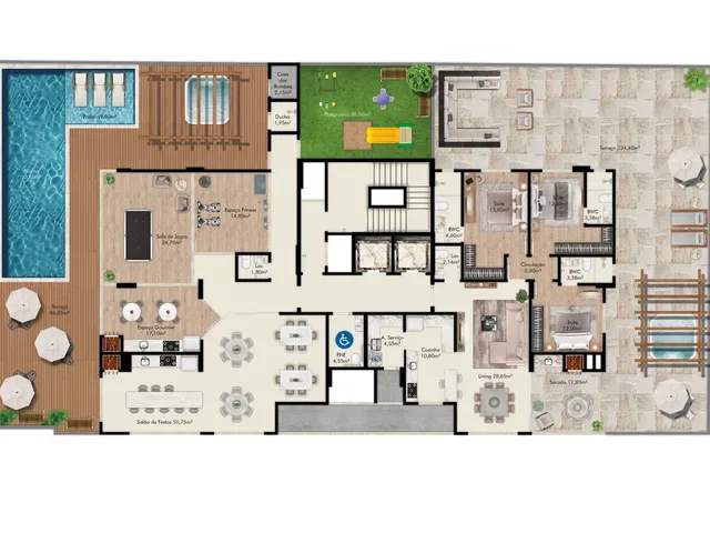 Imagem 3: Long Beach Apartamento com 3 dormitórios