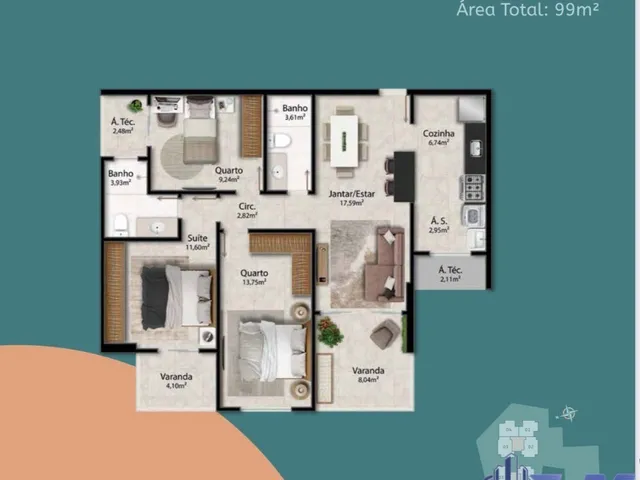 Imagem 4: Apartamento de Alto Padrão À Venda no Bairro Ipiranga, Guarapari-Es: 3 Quartos, 1