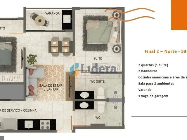 Imagem 10: Apto - 3 Quartos - 2 Suítes - 64,87m² - Formosa, Cabedelo/PB
