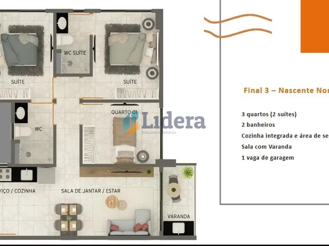 Imagem 15: Apto - 3 Quartos - 2 Suítes - 64,87m² - Formosa, Cabedelo/PB