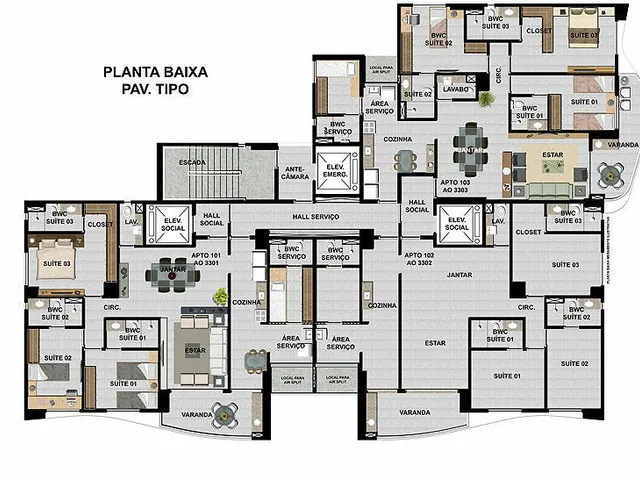Imagem 4: Apartamento Mobiliado em Piedade com 120 m², 3 quartos e Vista mar - Edf Acqua Prince