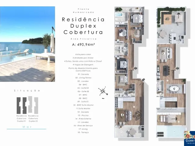 Imagem 3: SPLENDIDO DIAMOND BLUE - APARTAMENTO DIFE DUPLEX - 04 SUÍTES - COM 490M² PRIVATIVOS