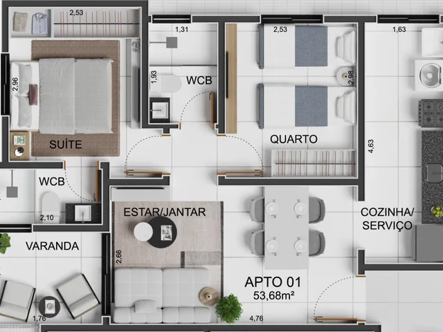 Imagem 6: Apartamento à venda no bairro Intermares - Cabedelo/PB