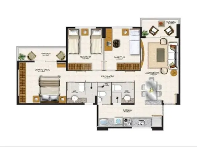 Imagem 15: Apartamento Belas Artes, 75m², 3 Quartos e 2 Vagas Paralelas