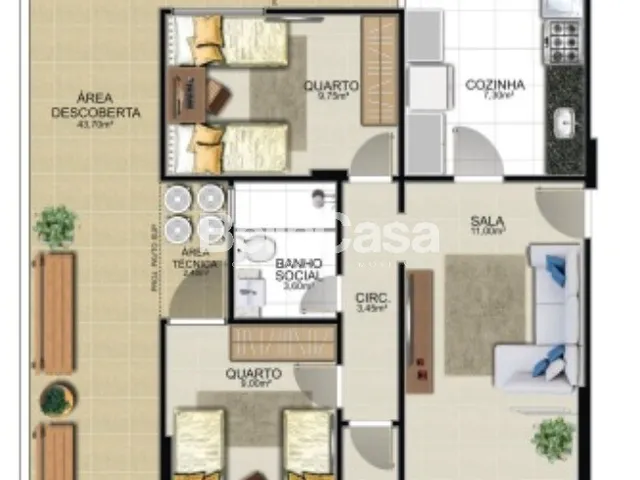 Imagem 12: Apartamento à venda de 2 quartos sendo 1 suíte, 1 vaga de garagem - Praia do Morro