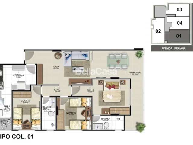 Imagem 15: Apartamento à venda de 2 quartos sendo 1 suíte, 1 vaga de garagem - Praia do Morro