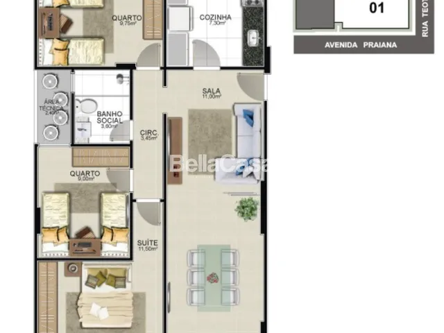 Imagem 5: Apartamento à venda de 2 quartos sendo 1 suíte, 1 vaga de garagem - Praia do Morro
