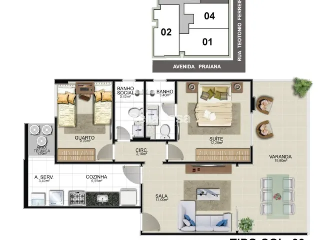 Imagem 13: Apartamento à venda de 2 quartos sendo 1 suíte, 1 vaga de garagem - Praia do Morro