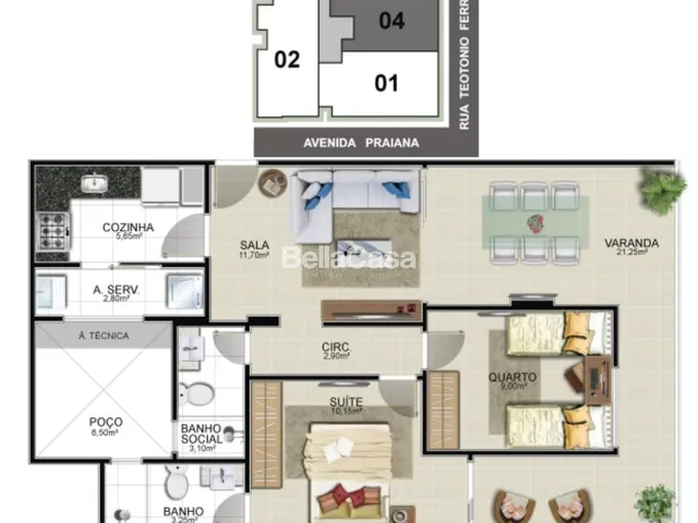 Imagem 10: Apartamento à venda de 2 quartos sendo 1 suíte, 1 vaga de garagem - Praia do Morro