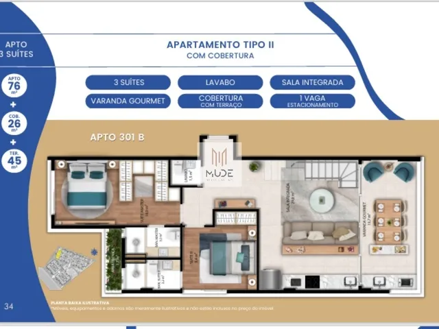 Imagem 2: BLUE VILAS- Apartamentos de 2 e 3 Suítes - com área de 68 à 76m² e Garden privativo