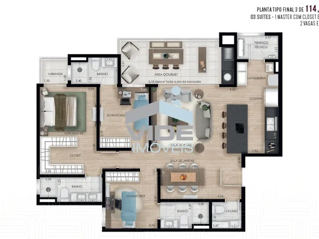 Imagem 4: Apartamento Alto Padrão em Construção com 3 Suites | 2 Vagas com Deposito