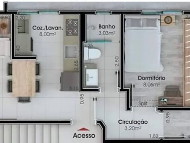 Imagem 16: APARTAMENTO COM 2 QUARTOS SENDO 1 SUITE NA PALHOÇA/SC