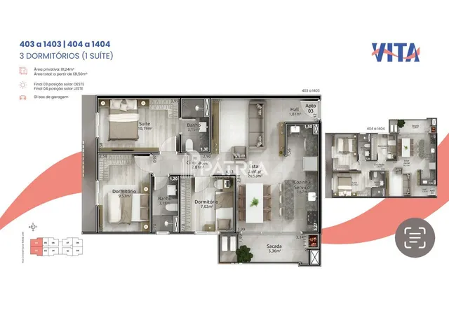 Imagem 13: APARTAMENTOS NA PLANTA, COM 1, 2 e 3 DORMITÓRIOS, NO BAIRRO SANTO INÁCIO, EM SAN