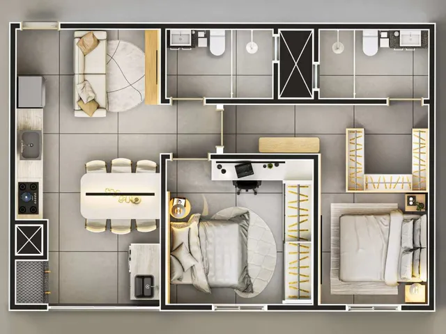 Imagem 3: APARTAMENTO NO ÁUREA RESIDENCIAL com 69,71 área útil