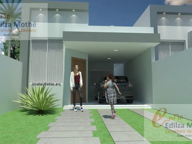 Imagem: A casa possui 3 Dormitórios, 1 Suíte, 2 Vagas na garagem,