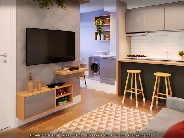 Imagem: O apartamento possui 2 Dormitórios, 1 Banheiro, 1 Vaga na