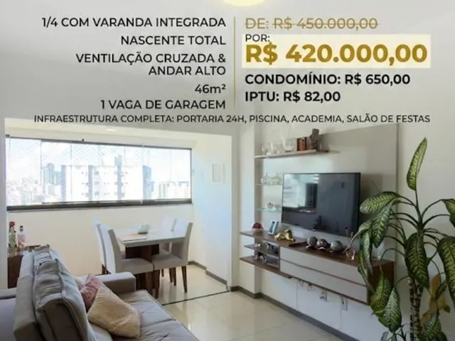Imagem: Apartamento 1 quarto na Pituba, Salvador-BA