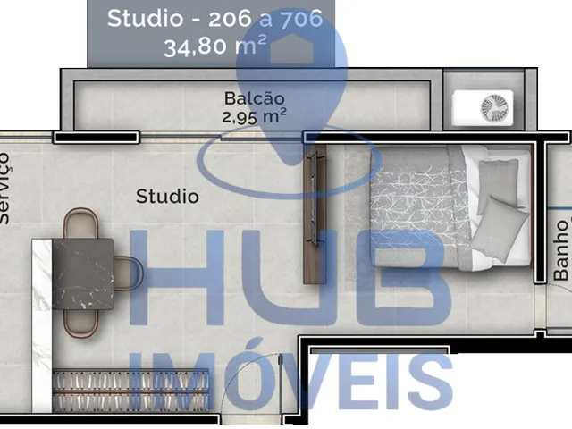 Imagem: Studio, 35m2, 1 vaga, Carvoeira - Florianópolis