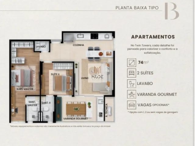 Imagem 8: TWIN TOWERS - Apartamentos com 2 suítes de 71m² e 74m² - varanda gourmet - Vila do