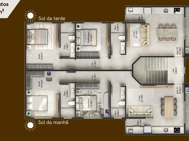 Imagem 3: Apartamento com 02 dormitórios, sendo 1 suíte, próximo ao TopHaus, localizado no
