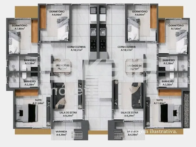 Imagem 9: Apartamento Com 01 Suíte + 02 Quartos