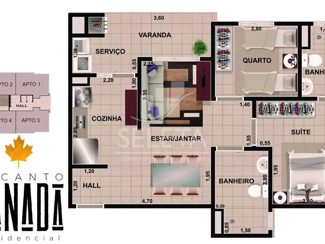 Imagem 11: Apartamento à venda, Residencial Canadá, financiamento de 100% CEF/CASCAVEL - PR