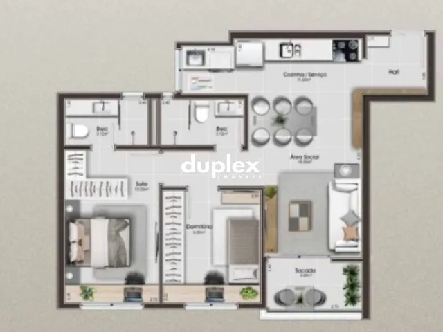 Imagem 2: HOME CLUB NO FLORESTA! APARTAMENTO 2 DORMITÓRIOS SENDO 1 SUÍTE, SACADA, 1 VAGA E HOBBY