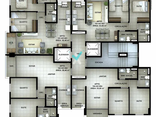 Imagem 4: Edf. Toulouse Apartamento com 2 dormitórios