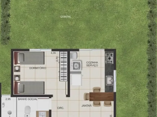 Imagem 6: Casa com 2 dormitórios, sendo uma suite no Bairro Aliança