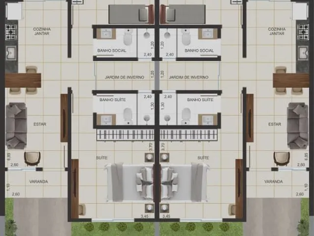 Imagem 5: Geminado com 2 dormitórios, sendo uma suíte em Linha João Alves