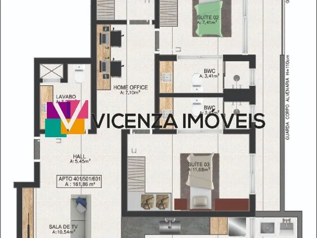 Imagem: Apartamento amplo com 2 suítes, bairro