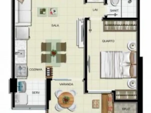 Imagem 15: Excelente Apartamento 1/4 sala, varanda, mobiliado no Serra dos Corais Residence alugar