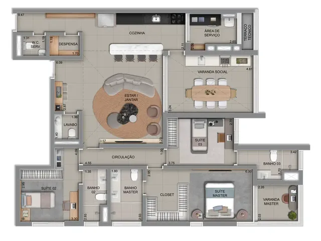 Imagem 10: Nuage Apartamento com 3 dormitórios