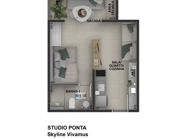 Imagem 11: Skyline Vivamus Apartamento com 2 dormitórios