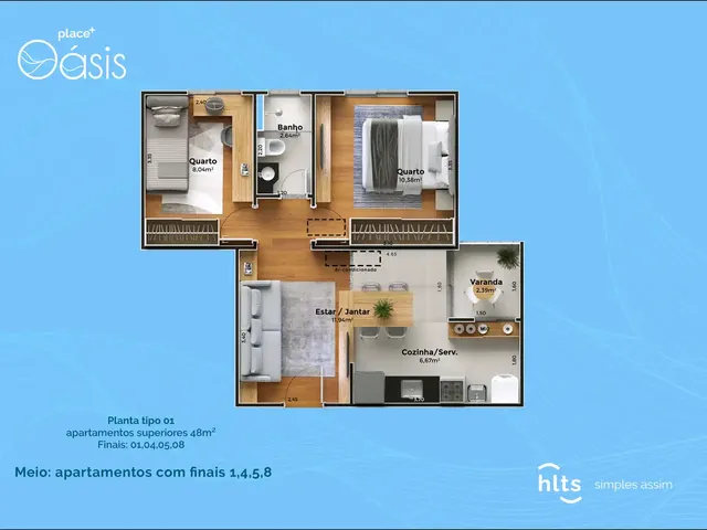 Imagem 4: Place+ Oásis Apartamento com 2 dormitórios