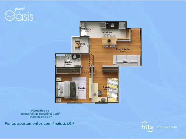 Imagem 9: Place+ Oásis Apartamento com 2 dormitórios