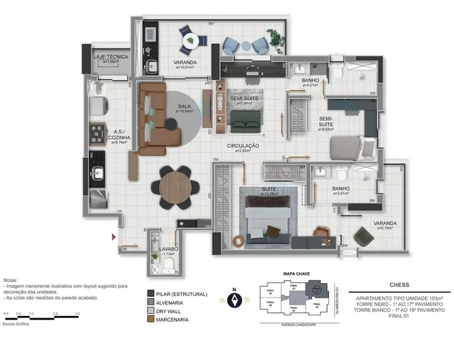 Imagem 2: Chess Apartamento com 2 dormitórios