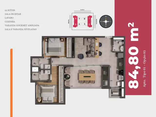 Imagem 4: Dot Apartamento com 3 dormitórios