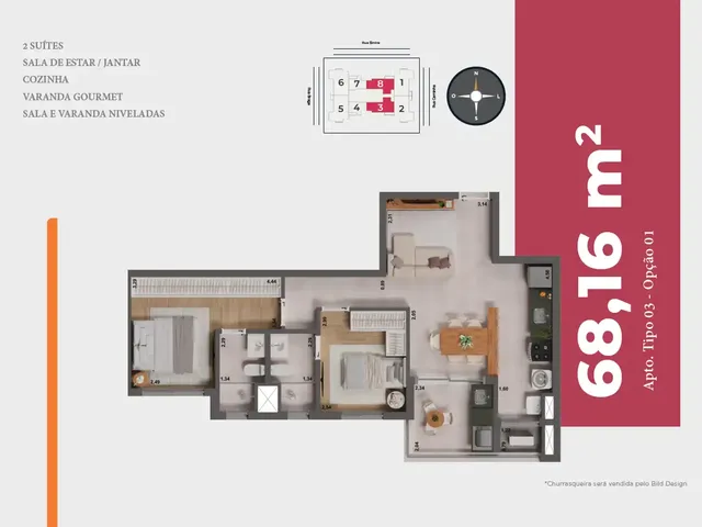 Imagem 13: Dot Apartamento com 3 dormitórios