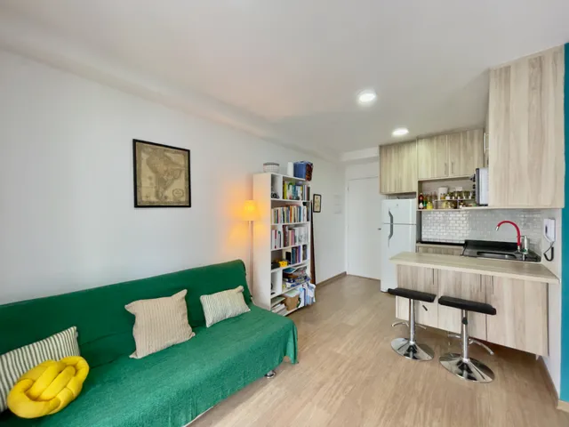 Imagem: O apartamento possui 1 Dormitório, 1 Suíte, 1 Banheiro, 1