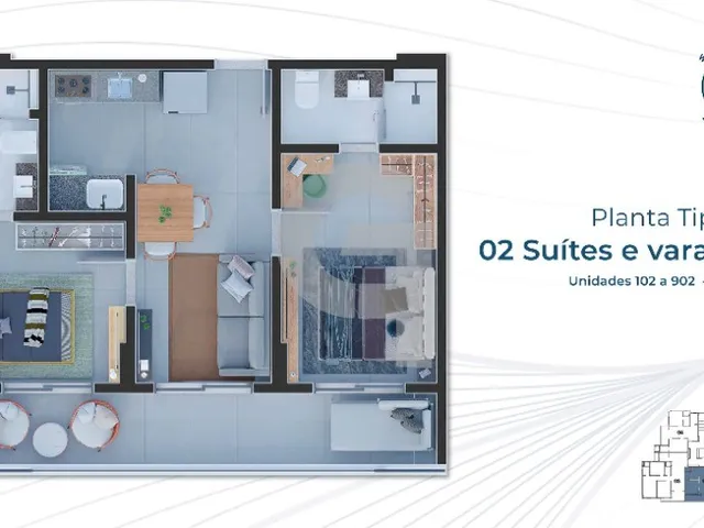 Imagem 2: Apartamento com 3/4 sendo 1 suíte no Unique Piatã em Salvador