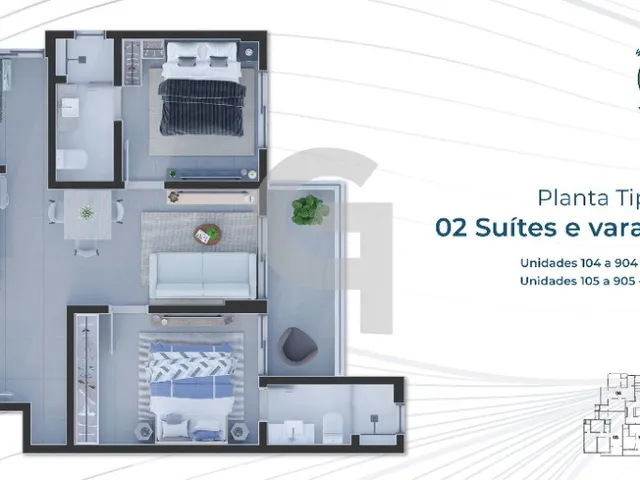 Imagem 10: Apartamento com 3/4 sendo 1 suíte no Unique Piatã em Salvador