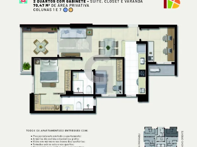 Imagem 6: Apartamento 2 quartos, 1 suíte e varanda no Resid. Barcelona em Luiz Anselmo, Salvador