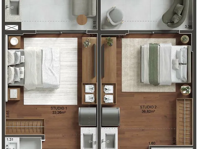 Imagem 14: Modo Botafogo: Double e Triple Studios de Luxo na Voluntários da Pátria – Design e