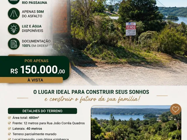 Imagem: TERRENO COM VISTA PARA O RIO PASSAUNA
